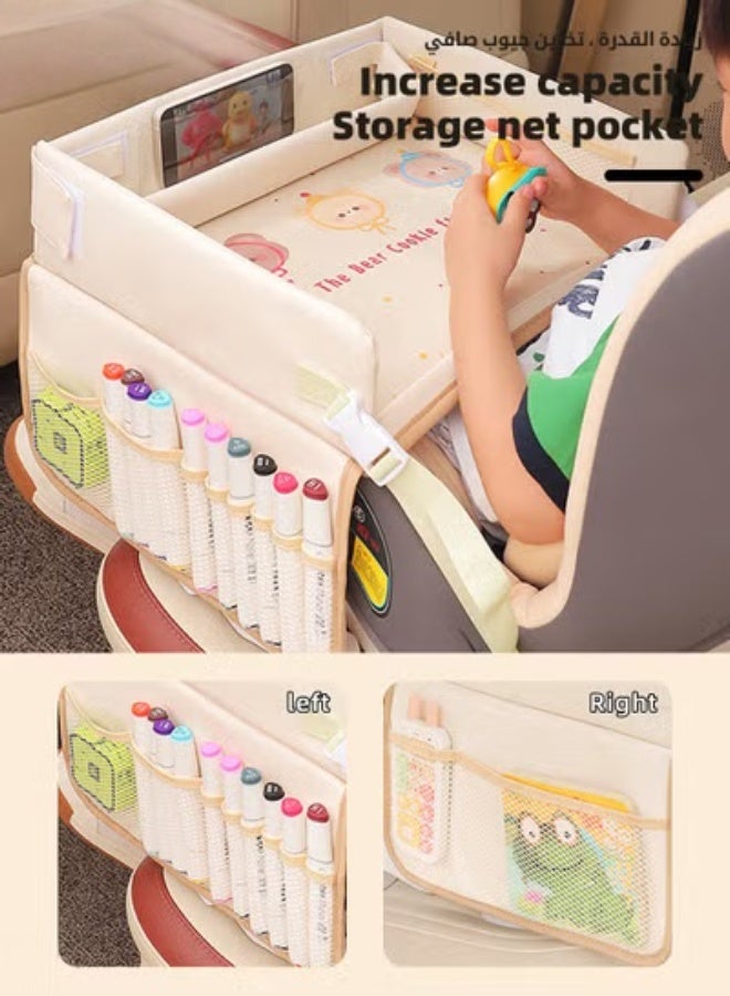 ميكسد صينية سفر للأطفال للسيارة، صينية مقعد السيارة، ضرورية لرحلات الطريق، طاولة للمقعد مزودة بجيوب شبكية، منظم مكتب للسيارة، إكسسوارات السيارة، قابلة للطي ومضادة للماء - Image 5